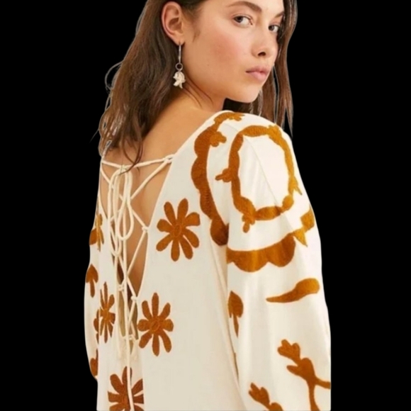 Free People Laguna Surf Cream and Tan Marigold Maxi Tee Dress Large - Picture 5 of 9